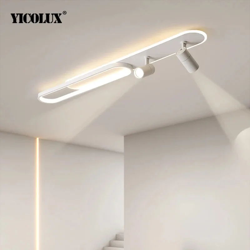 

Modern LED Chandelier With SpotLights Indoor Lighting For Living Dining Study Room Bedroom Kitchen Home Lamps White Black Gold