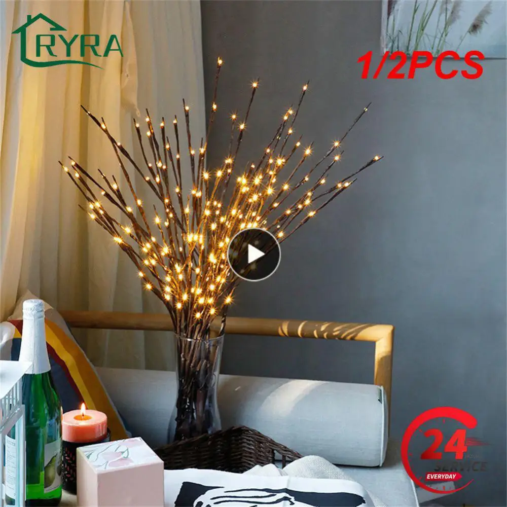 

1/2PCS Bulbs LED Willow Branch Lights Lamp Natural Tall Vase Filler Willow Twig Lighted Branch Christmas Wedding Decorative