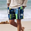 Classic Plaid Checkered 3D Print Mens Board Shorts Summer Gym Fitness Sports Short Pants Comfort Hawaii Swim Trunks Beach Shorts 1