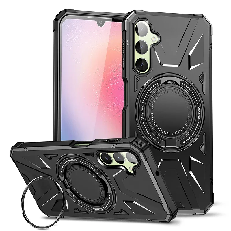 Custodia con supporto ad anello antiurto per Samsung Galaxy A55 A15 A35 5G A54 A14 A34 A05S S23 FE S24 Cover ultra rigida e resistente_voghion.com