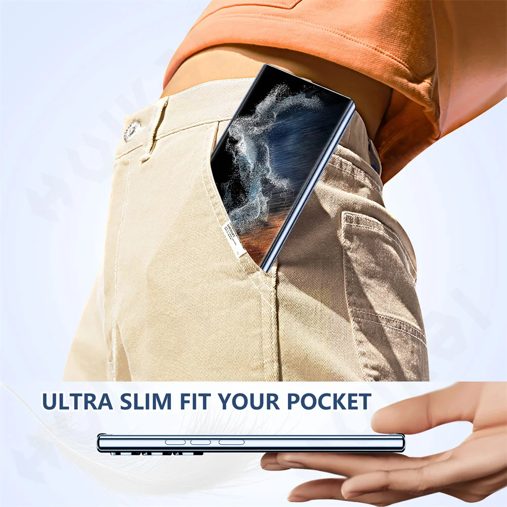 Magsafe capa para samsung s24 s23 s22 s21 ultra plus note 20 10, silicone transparente, câmera completa, cristal magnético, capa para carro_voghion.com