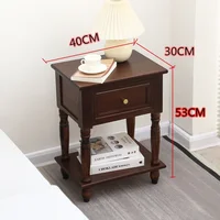 Armoire de chevet Vintage en bois massif, Style français, table de chevet avec tiroir de rangement latéral, meubles de chambre à coucher pour la maison 6