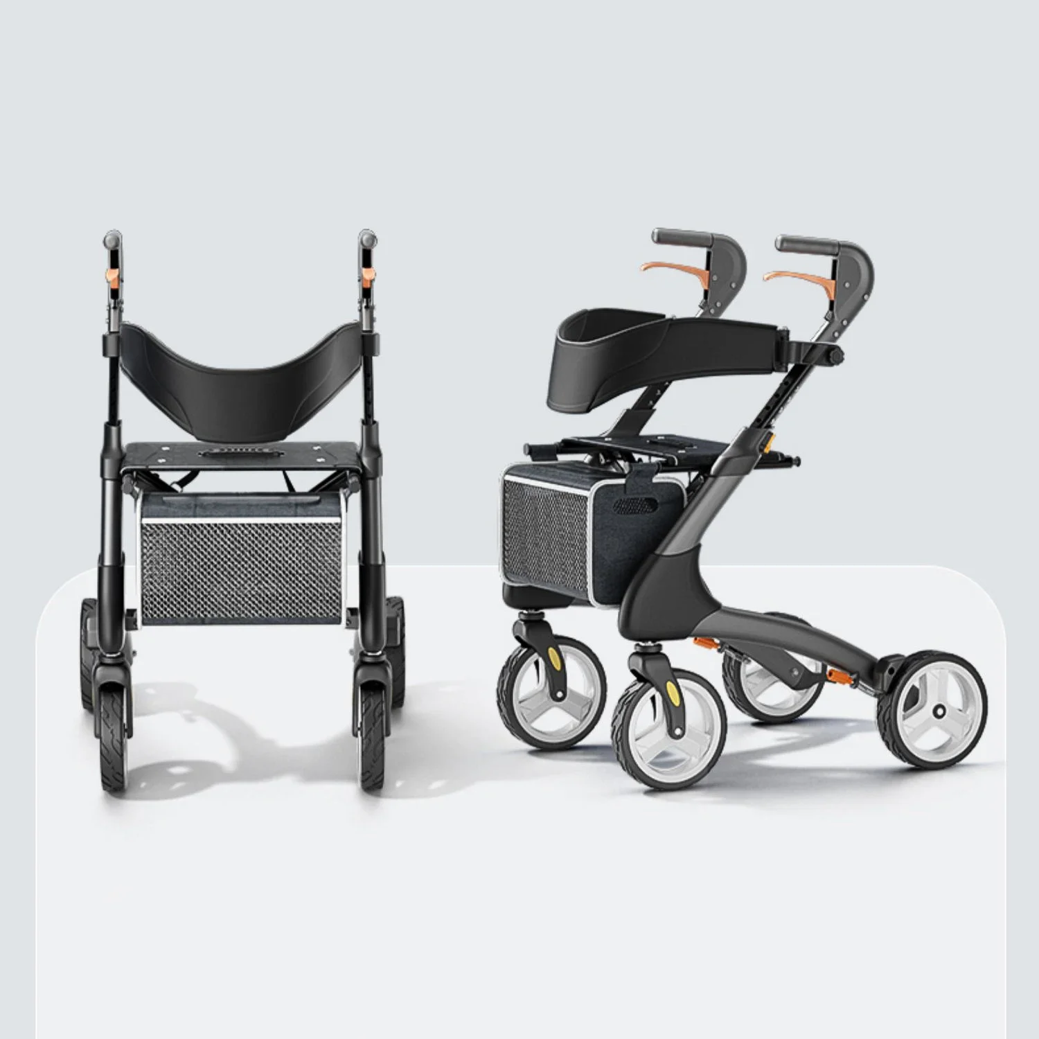 Smart Shopping Carts for The Elderly Outdoors Travel Lightweight Folding Portable Rollator Walking Aids for The Seniors