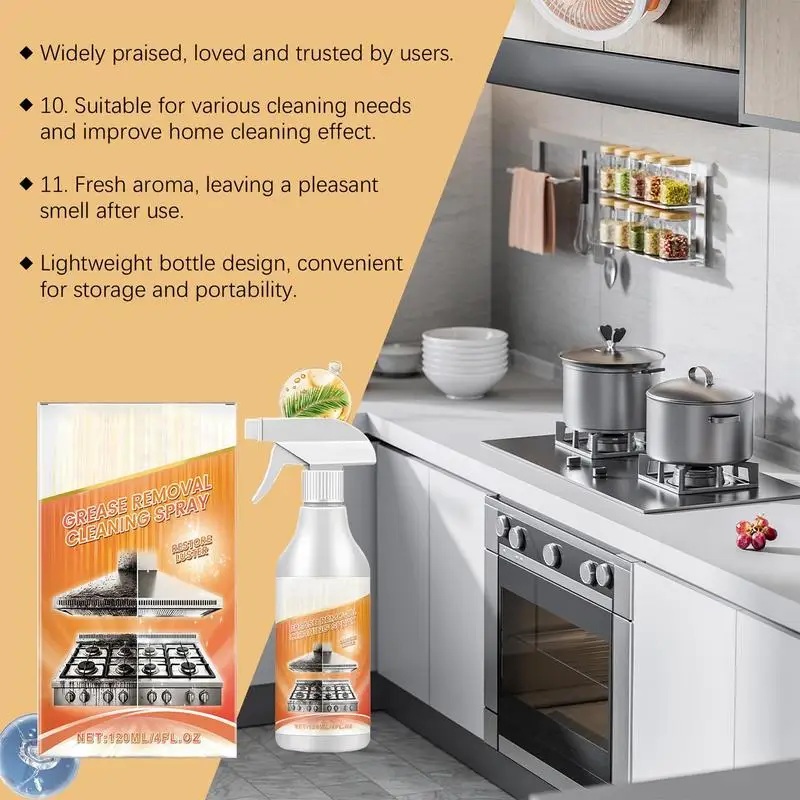 Powerful Kitchen Foam Cleaner Natural Multi-Purpose Cleaner Effective Multi-Functional Foam Spray For Stove Oven