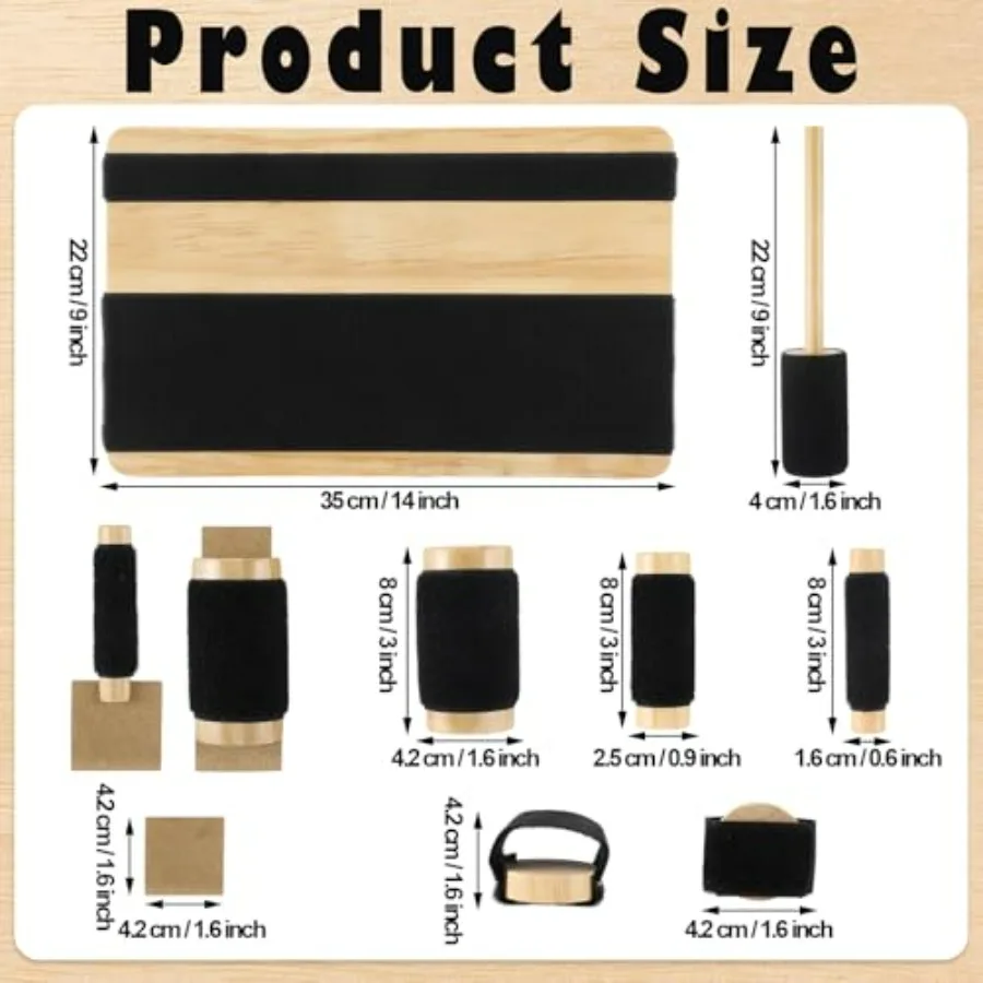 Hand Exercise Board with Hook and Loop Fasteners Hand Therapy Tool Equipment 14'' x 9'' Hook and Loop Exercise Board Solid Wood