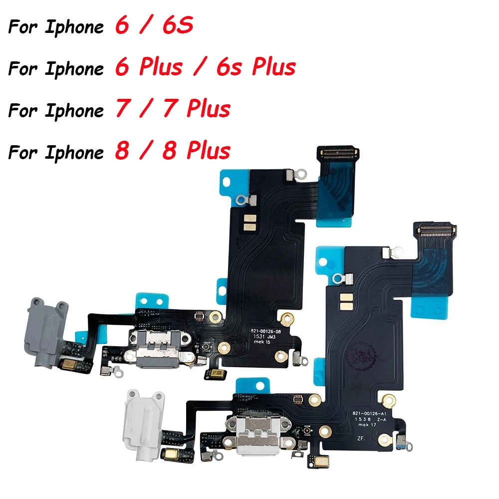 

USB Port Charger Dock Connector Mic Charging Flex Cable For Iphone 6 6S 7 8 Plus Dock Charging Flex Cable With Mic Microphone