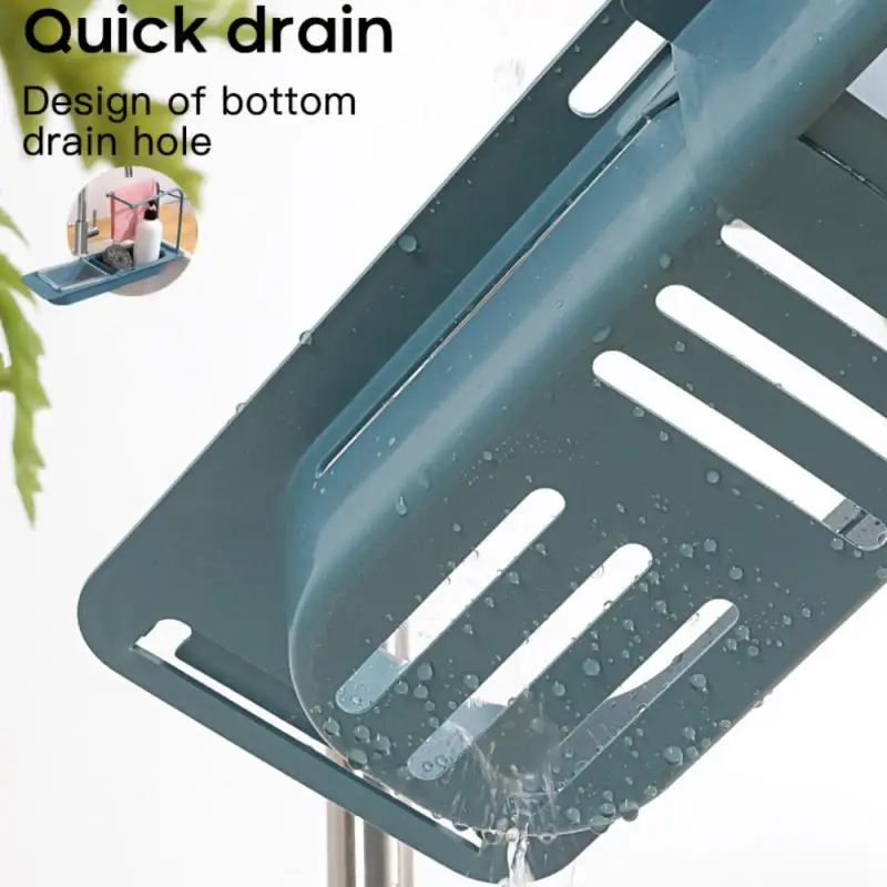 

Adjustable Sink Storage Rack Telescopic Sink Storage Rack Soap Sponge Drain Basket Kitchen Bathroom Accessories Home Supplies