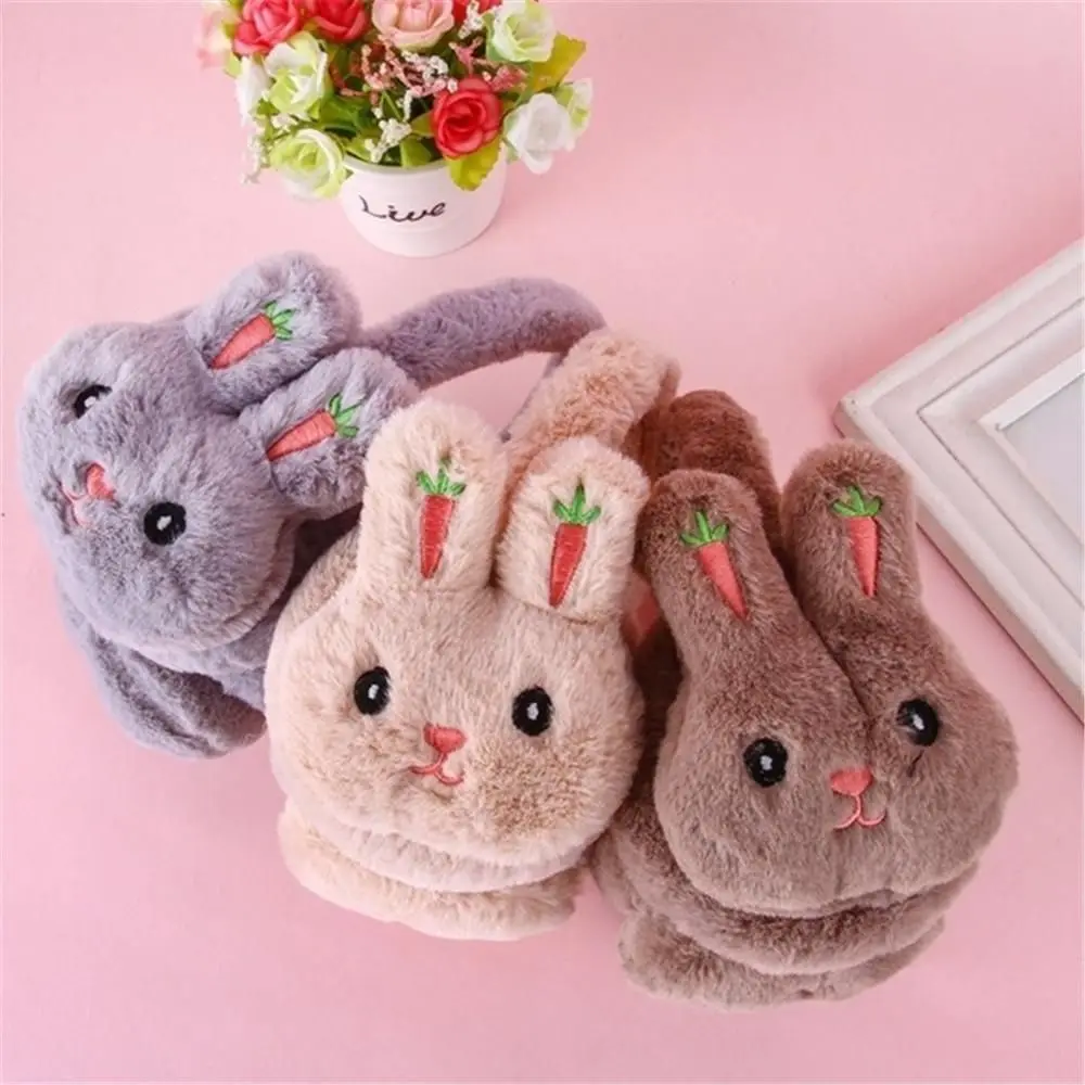 Cartoon Kid Kawaii Headband Earlap Winter Outdoor Rabbit Warm Earmuff Plush Thick Soft Adjustable Ear Cover Accessories for Girl warm earmuffs