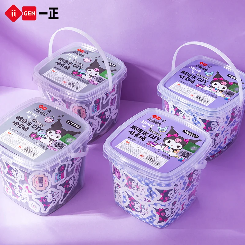 

New Handmade Diy Toy Set Stickers For Kids And Girls Cute Cartoon Kuromi Sticker Decoration Handmade Material Girl Guka Bucket