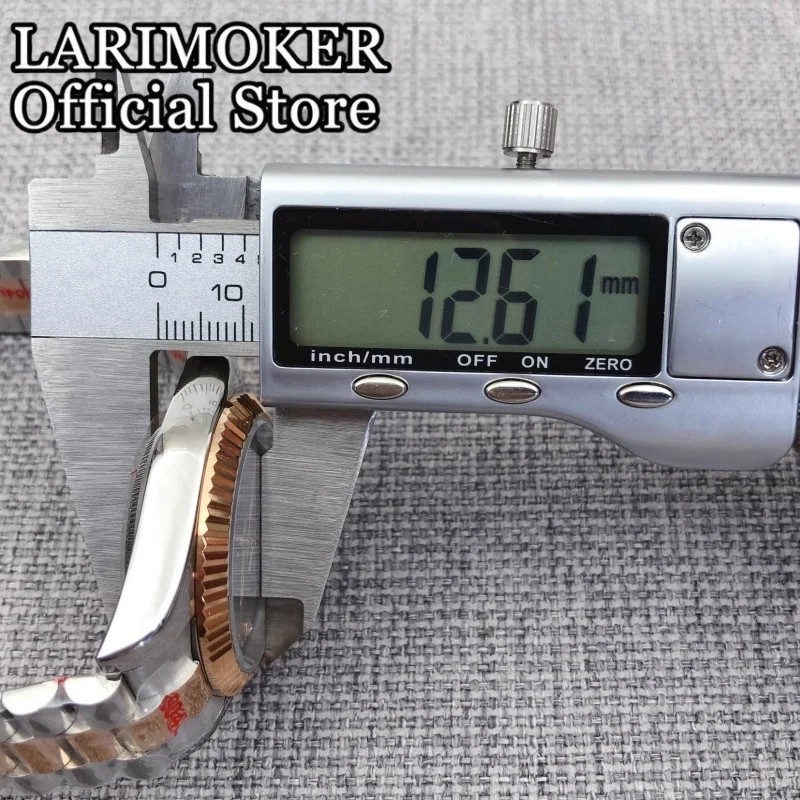 LARIMOKER 36 mm/39 mm Saphirglas Edelstahl zweifarbiges Roségold-Uhrengehäuse Herren NH35 automatische mechanische Taucheruhren – Detail 12