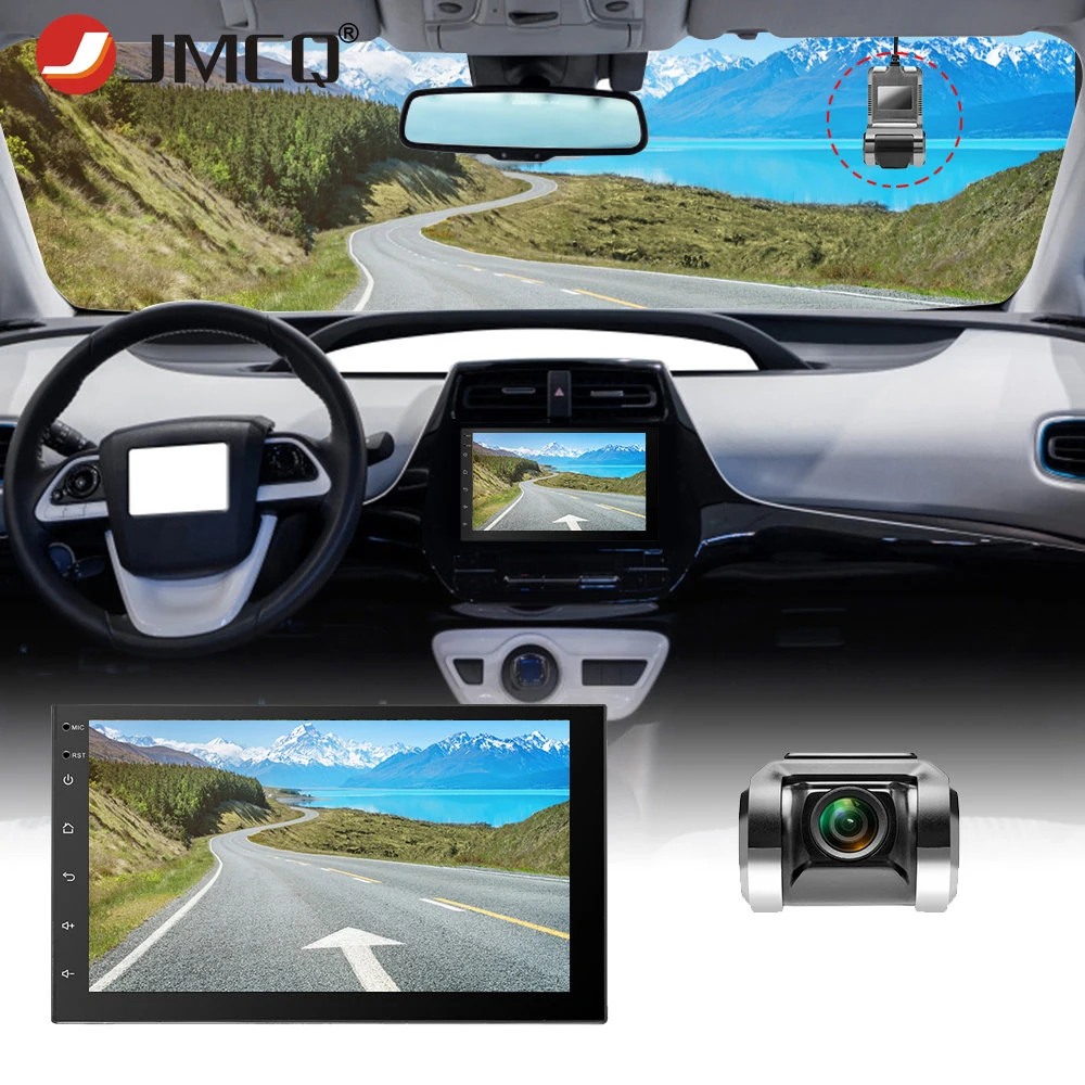 JMCQ Android 8.0 USB DVR For Multimedia player with ADAS NO Rear camera G-sensor Cycle Recording Motion Detection with TF Card dash cam car dvr monitor