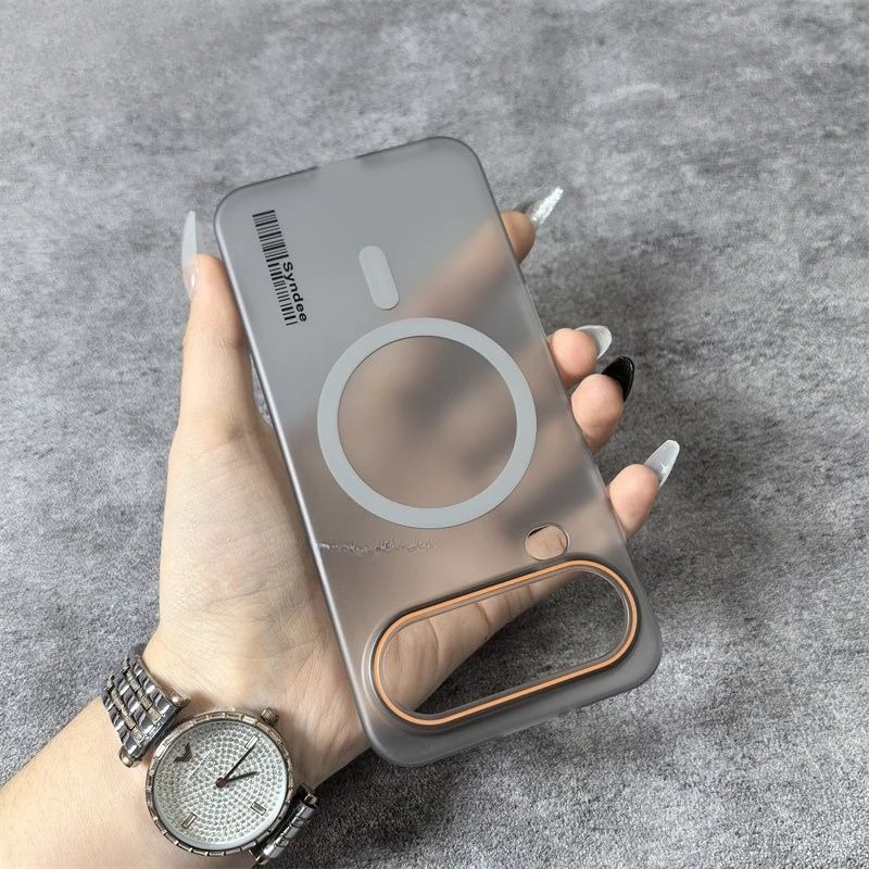 Enhanced Product Title: Transparent Anti-Slip Magnetic PC Case with Shockproof Lens Protection