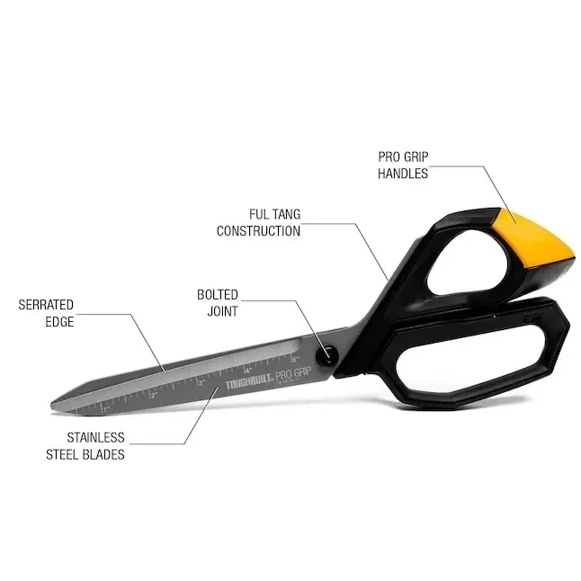 TOUGHBUILT TB-H4-70-11 Shears Construction Industrial Strength Scissors 11" Thin Iron Shears Hand Tools Toughbuilt Scissors 2