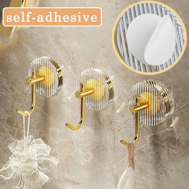 Acrylic Luxury Wall Hook Home Decor Strong Adhesive Bathroom Towel Rack No Punching Hanging Coat Hanger Door Back Key Bag Holder wall holder multi purpose hooks adhesive wall hook self adhesive hooks bag hook wall organizer hook wall mount hooks