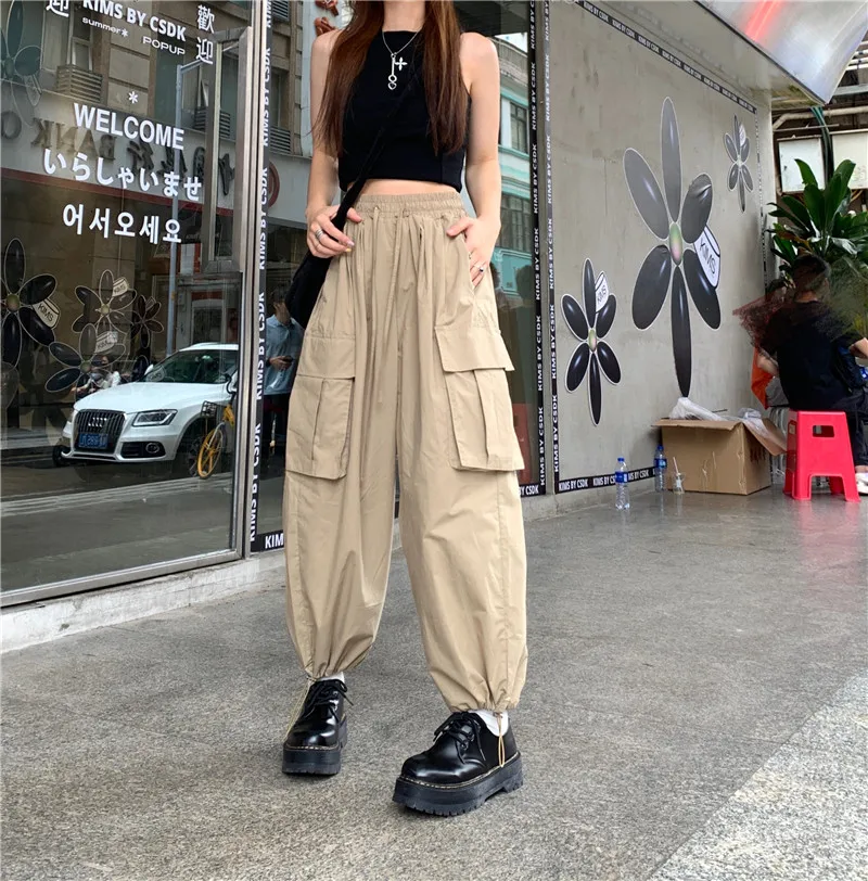 Japanese women street loose wide-leg pants casual Harajuku