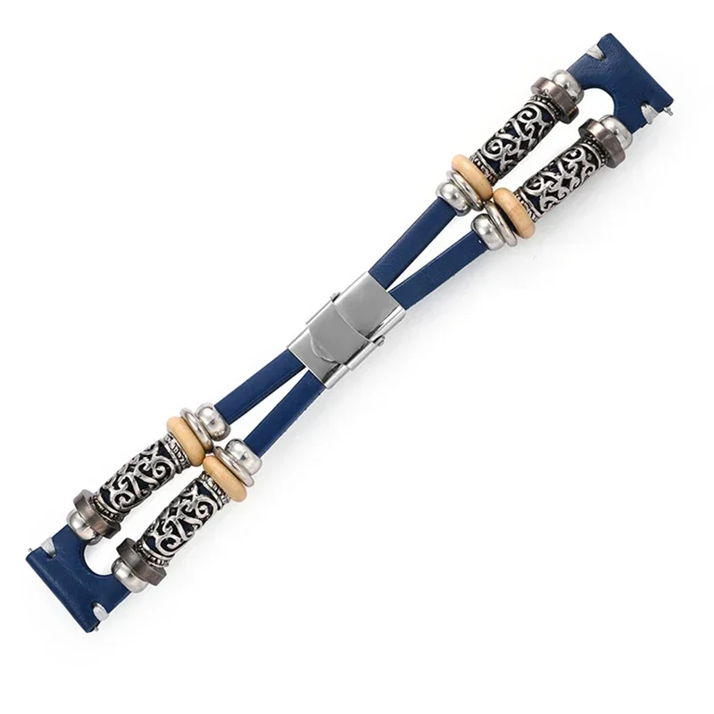 22mm Retro Leather Watch Band - Classic Style Replacement Strap
