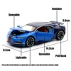 Bugatti Chiron Car Toy For Children 1/32 Diecast Super Sport Miniature Model Pull Back Sound & Light Collection Gift For Boys 6