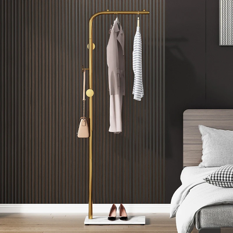 Hallway Golden Coat Rack Standing Clothes Clothes Dryer Shelf Shoe Rack