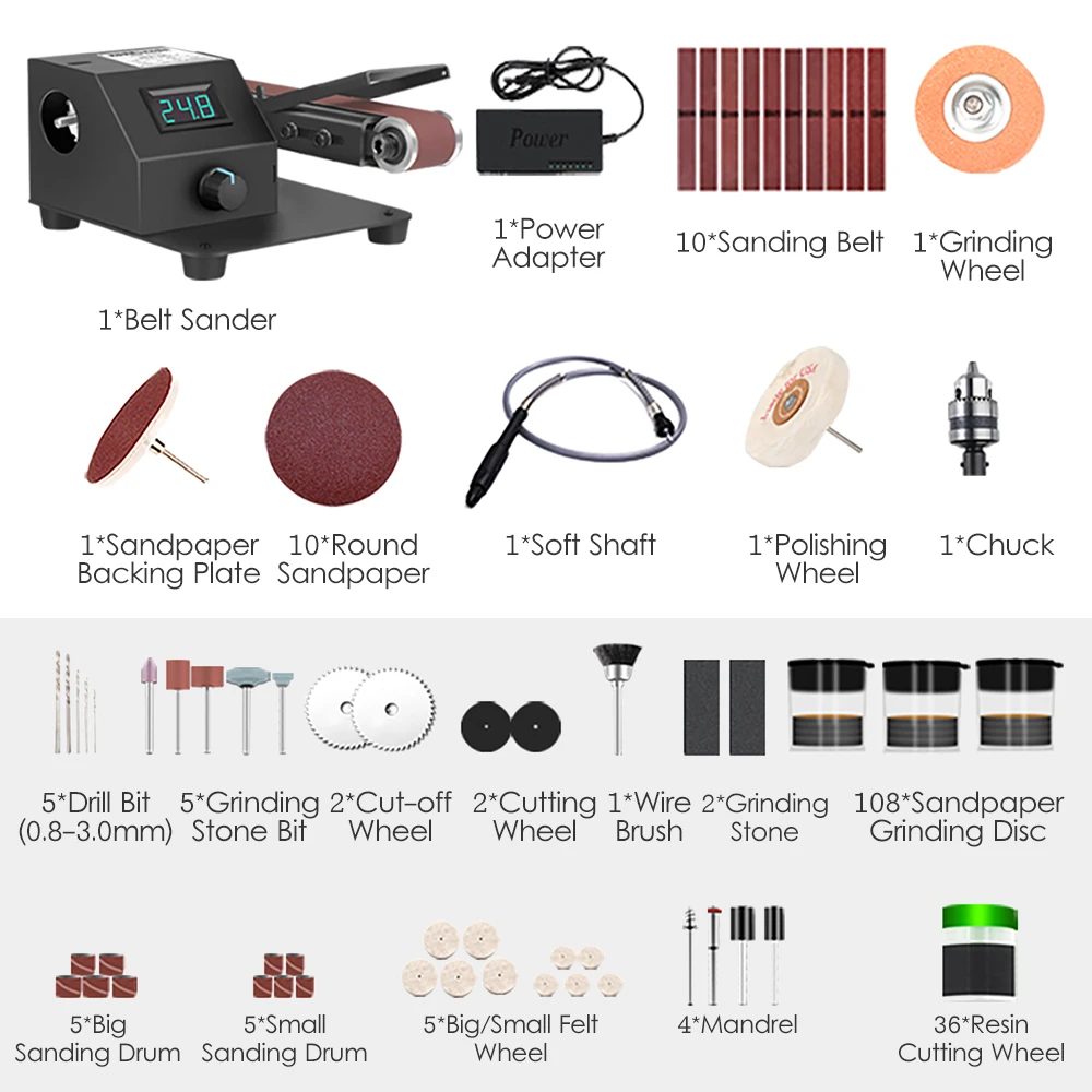 350W Mini Vertical Belt Sander Electric Sanding Polishing Grinding Machine Grinding Sander Grinder Small Sand-belt Machine 5