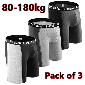 Boxer intimi da uomo Boxer taglie forti 4XL/5XL/6XL per 80-180 kg Mutandine di grandi dimensioni Comodo boxer in cotone Confezione da 3 1