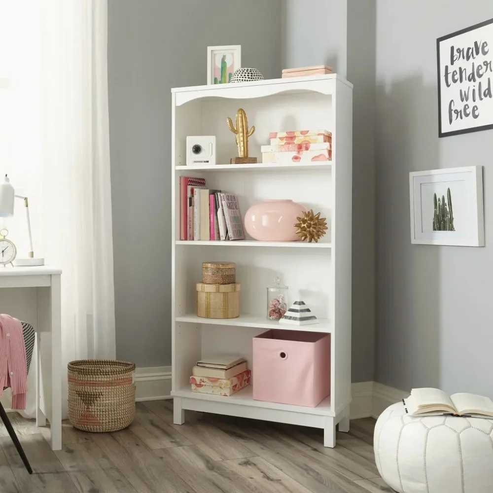 Storybook Bookcase, Soft White Finish   4-Shelf Bookcase,  Kids Bookshelf 2