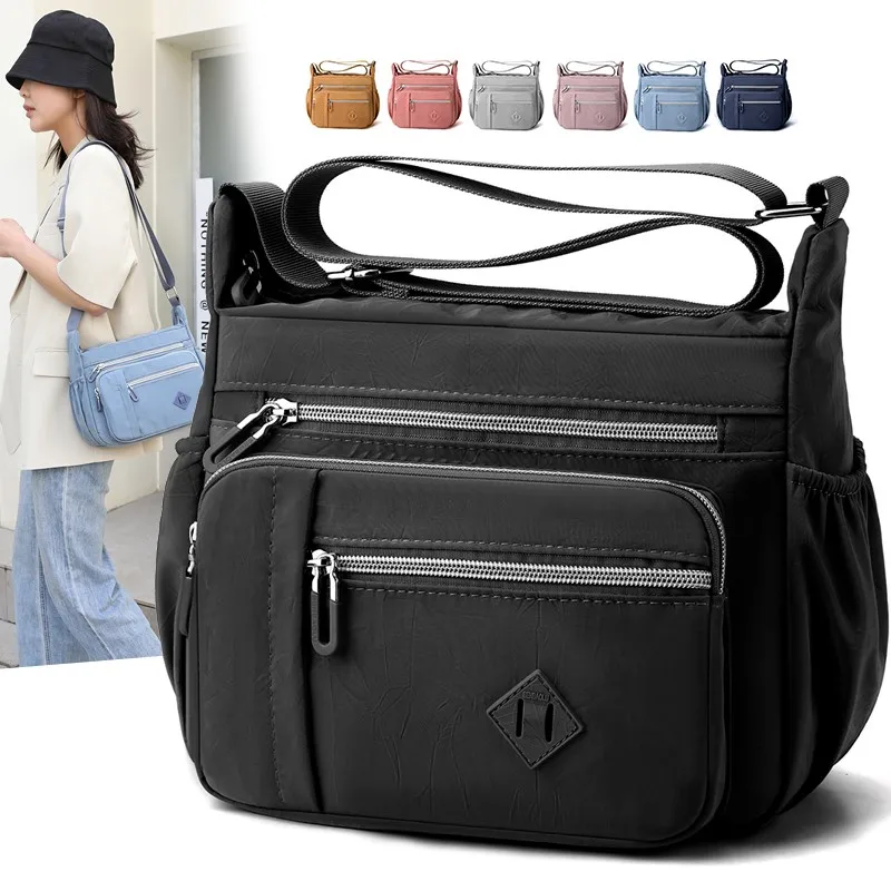 FashionNylonCrossbodyBagsToteQualityHandbagWomenShoulderBagsTravelTophandleFemale