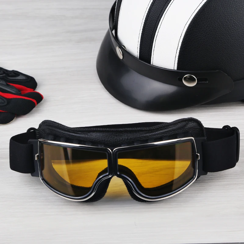 Foldable Retro Motorcycle Goggles Vintage Moto Biker Cycling Goggles Scooter Glasses - Glasses - AliExpress