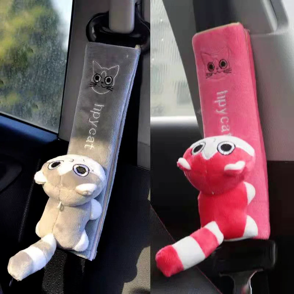 Cute Car Seat Belt Cover Universal Auto Seat Belt Shoulder Pad Warm Flannel Interior Seat