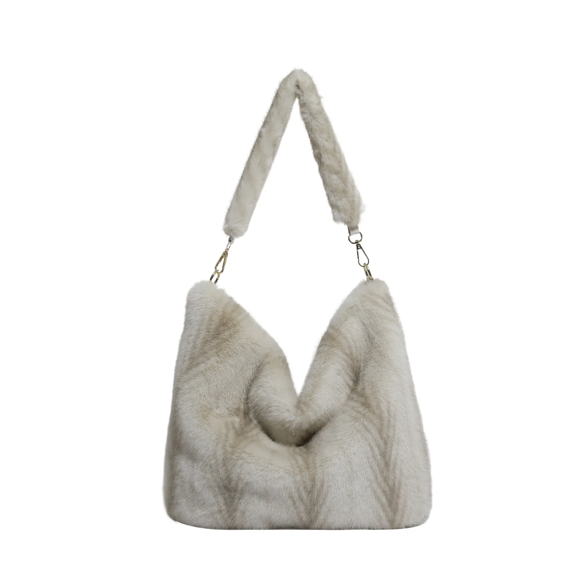 Autumn/Winter faux mink fur women's bag, commuter-friendly large-capacity tote bag, versatile handheld single-shoulder bags