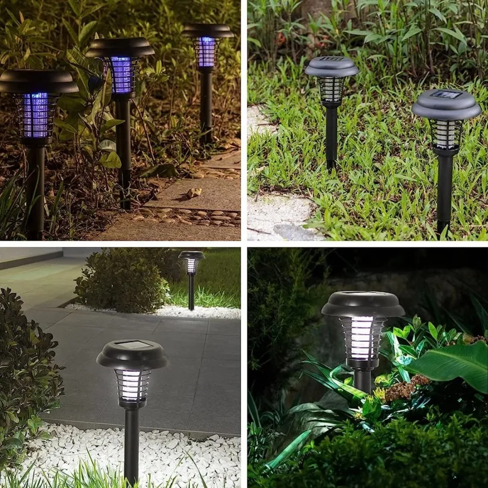 2/4pcs Solar Powered Mosquito Killer Lamp, IP65 Waterproof Outdoor Bug Zapper, Eco-Friendly & Energy-Saving