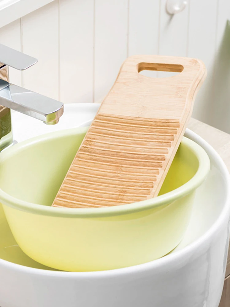 1 Pz Bambù Washboard Washboard Manuale Lavanderia Bordo, Antiscivolo Lavanderia, Adatto Per La Pulizia Dei Vestiti Dei Bambini