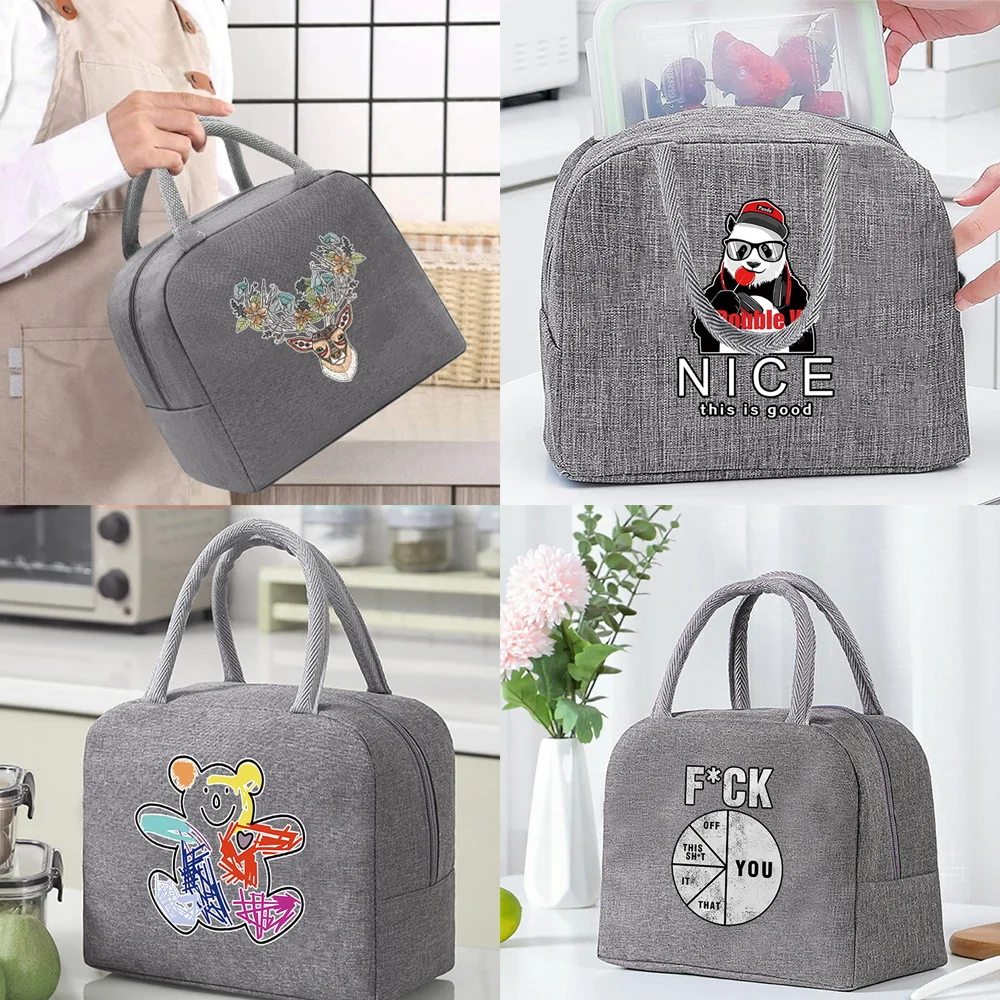 

Thermal Insulated Bag Lunch Box Lunch Bags for Women Color Pattern Portable Fridge Bag Tote Cooler Handbags Food Bag for Work