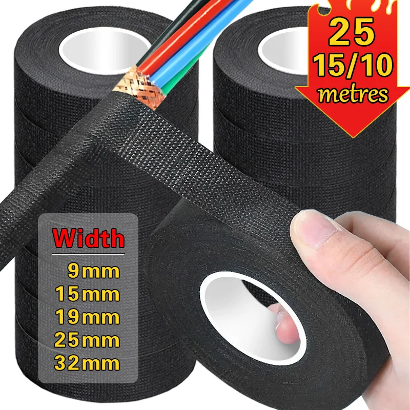 AutomotiveWiringHarnessAdhesiveTapeNoiseReductionHeatResistanceFlameRetardantElectricalProtectiveClothTape-AliExpress13