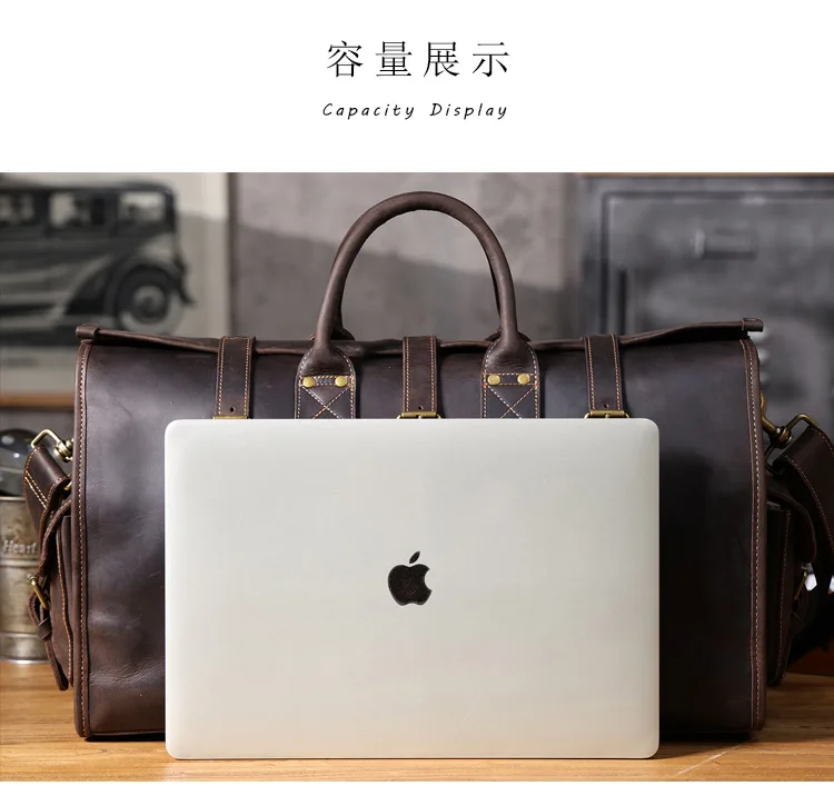 PNDME Designer-Reisetasche aus handgefertigtem Crazy-Horse-Rindsleder für Herren, Vintage-Luxus-Fitness-Handtasche aus echtem Leder mit großem Fassungsvermögen – Detail 11