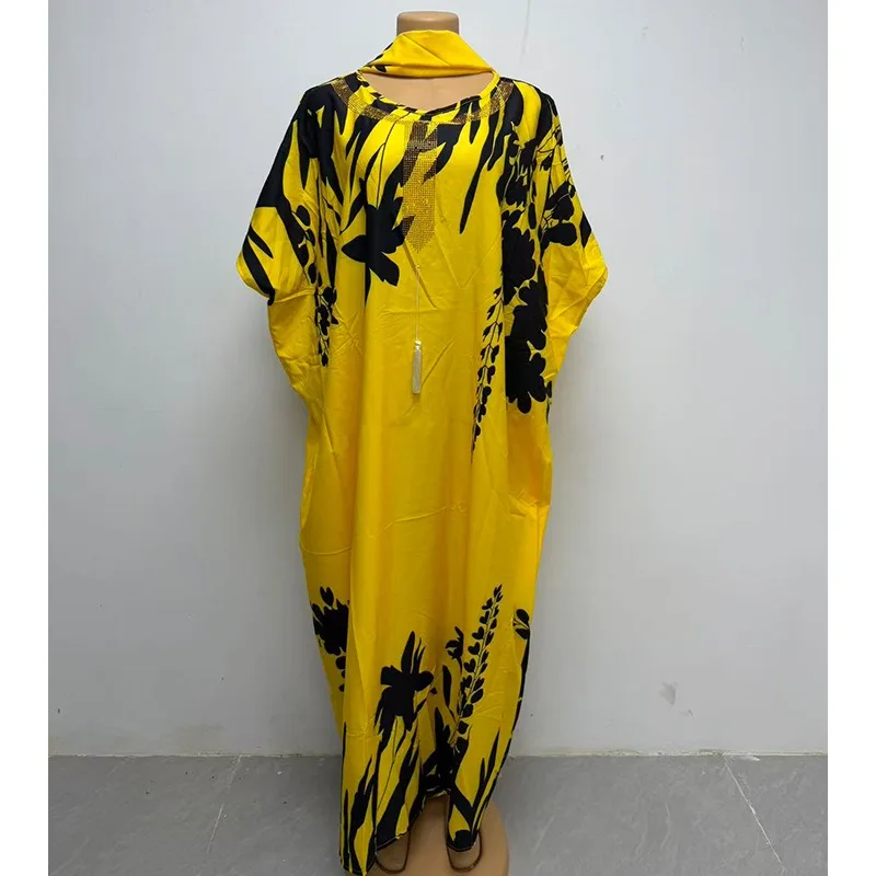 African Women's Muslim Fashion Abaya Boubou Dashiki Ankara Outfit Evening Gown Dubai Kaftan Robe Marocaine - African Dresses