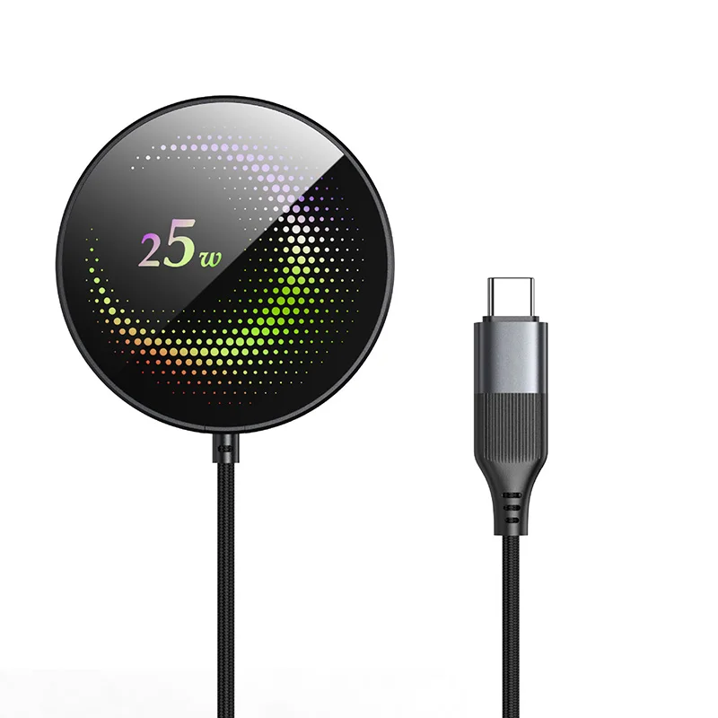 25W Magnetic Wireless Portable Phone Charger with Fast Charging Capability