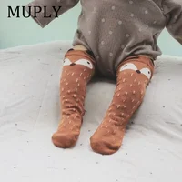1 Pair Unisex Lovely Cute Cartoon Fox Kids baby Socks Knee Girl Boy Baby Toddler Socks animal infant Soft Cotton Socks Leg Warm 2
