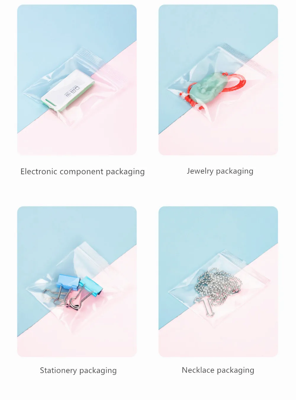 Extra dicker Reißverschlussbeutel, 100 Stück, durchsichtiges PE, kleine Kunststoff-Verpackungsbeutel, Reißverschluss, selbstdichtend – Gewürzbeutel für Schmuckperlenverpackungen – Detail 9