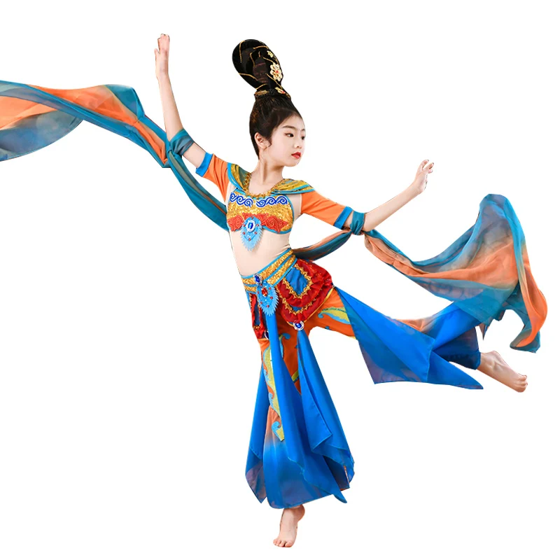 Danza Classica Per Bambini Dunhuang Dancing Dress Rebound Pipa Girl Elegante Stile Etnico Cinese Kweichow Moutai Drums