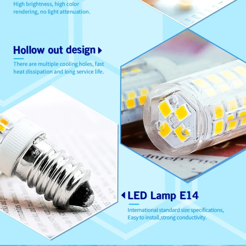 2-10pcs E14 LED 전구 AC220/240V 3W 5W 9W 옥수수 빛 24 36 72LED 세라믹 전구 할로겐 샹들리에 조명 교체 차가운 흰색 따뜻한