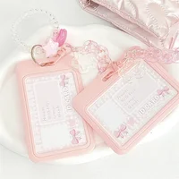 Women's Cute Card Cover Holder Flash Pink Blue Love Gradient Cool Card Star Pendant Keychain Bus Student ID Card Holder Case 2