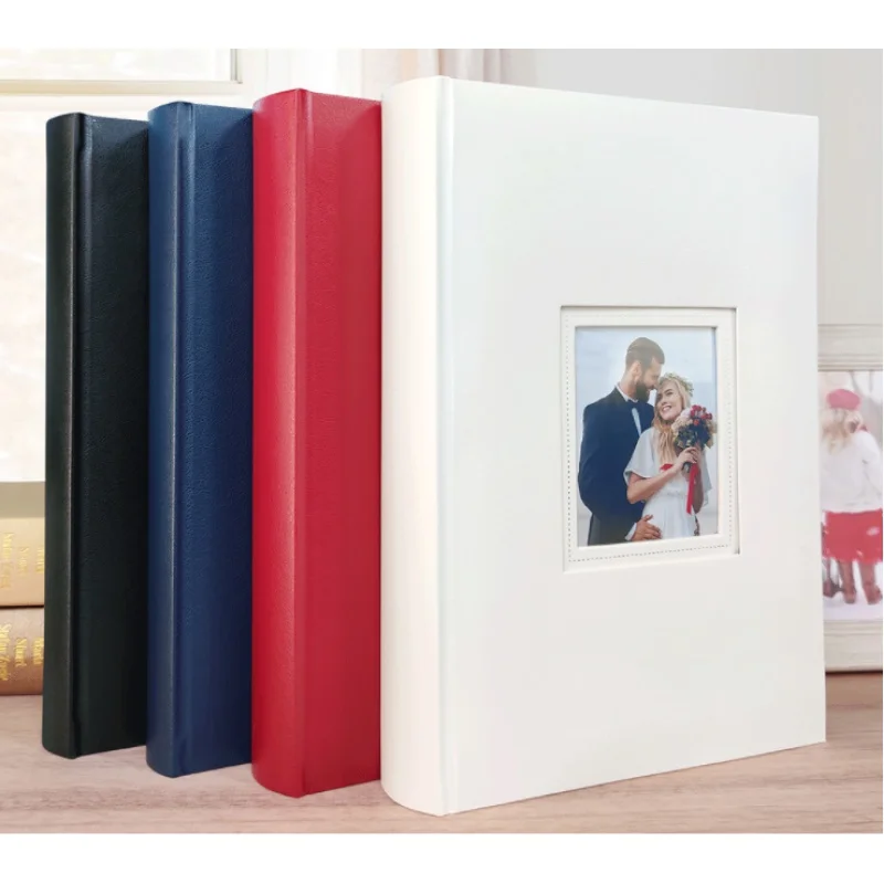 Photo Album 4x6 Hold 300 Pockets Leather Cover for Family Wedding