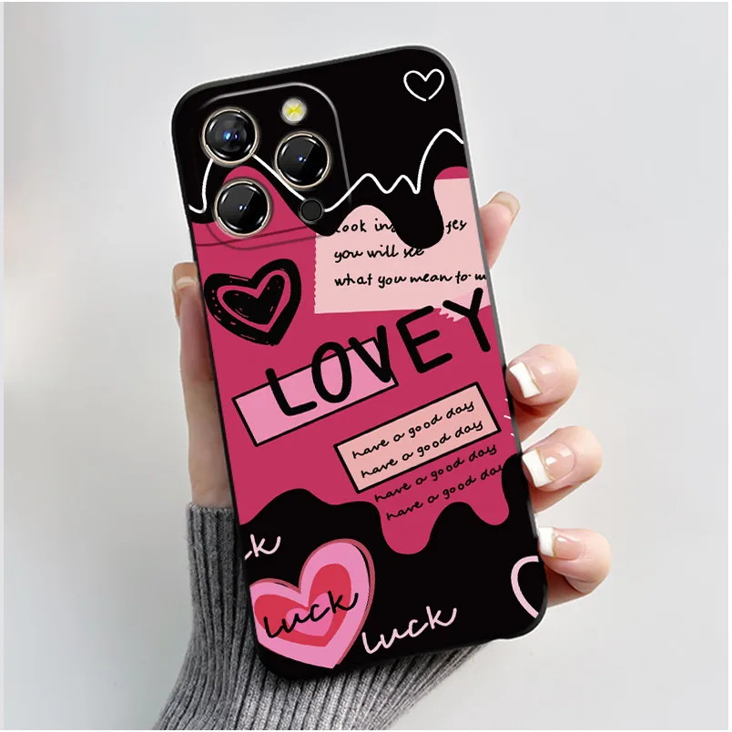 Chrysanthemum Forest Pattern Anti-Scratch Black Soft Phone Case