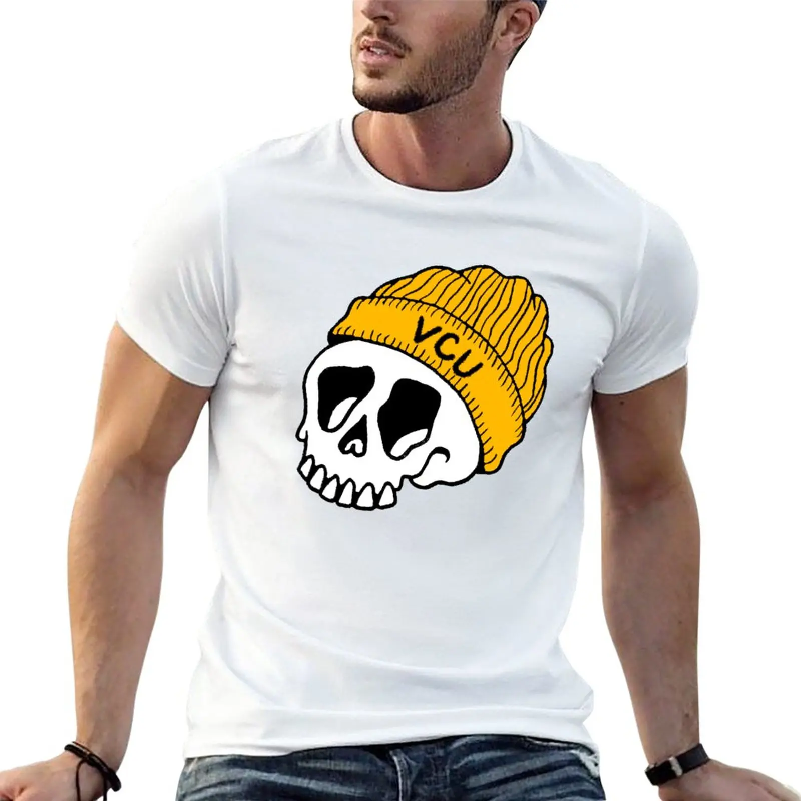

New VCU Skull T-Shirt kawaii clothes summer top mens t shirts