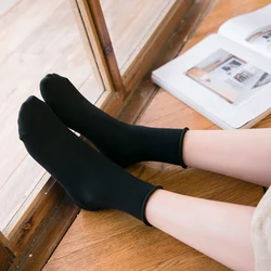 Korean Version Ins Style Women's Socks Solid Color Middle Tube Socks All-matched Simple Decorative Curling Piles Hosiery