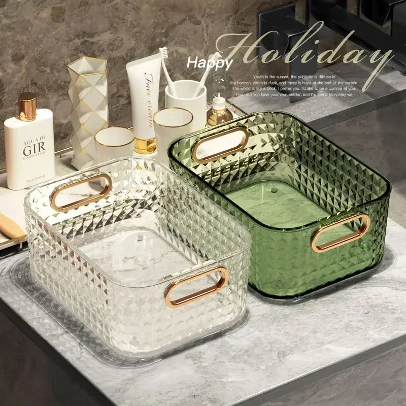 Futurism Box Storage Bathroom Accessories Poatable with Handle Kitchen Desktop Makeup Organizers Basket Jewelry Organizer Box