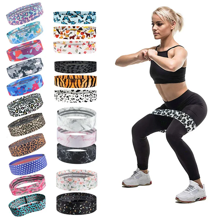 NQ SPORTS Gym Printed Booty Band Fitness Circle Glute Band Yoga Exercise Hip Fabric Resistance Bands