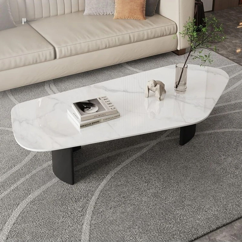 Modern Luxury Sintered Stone Coffee Table Creative Irregular Shape Table Italian Style Small Apartment Living Room Furniture