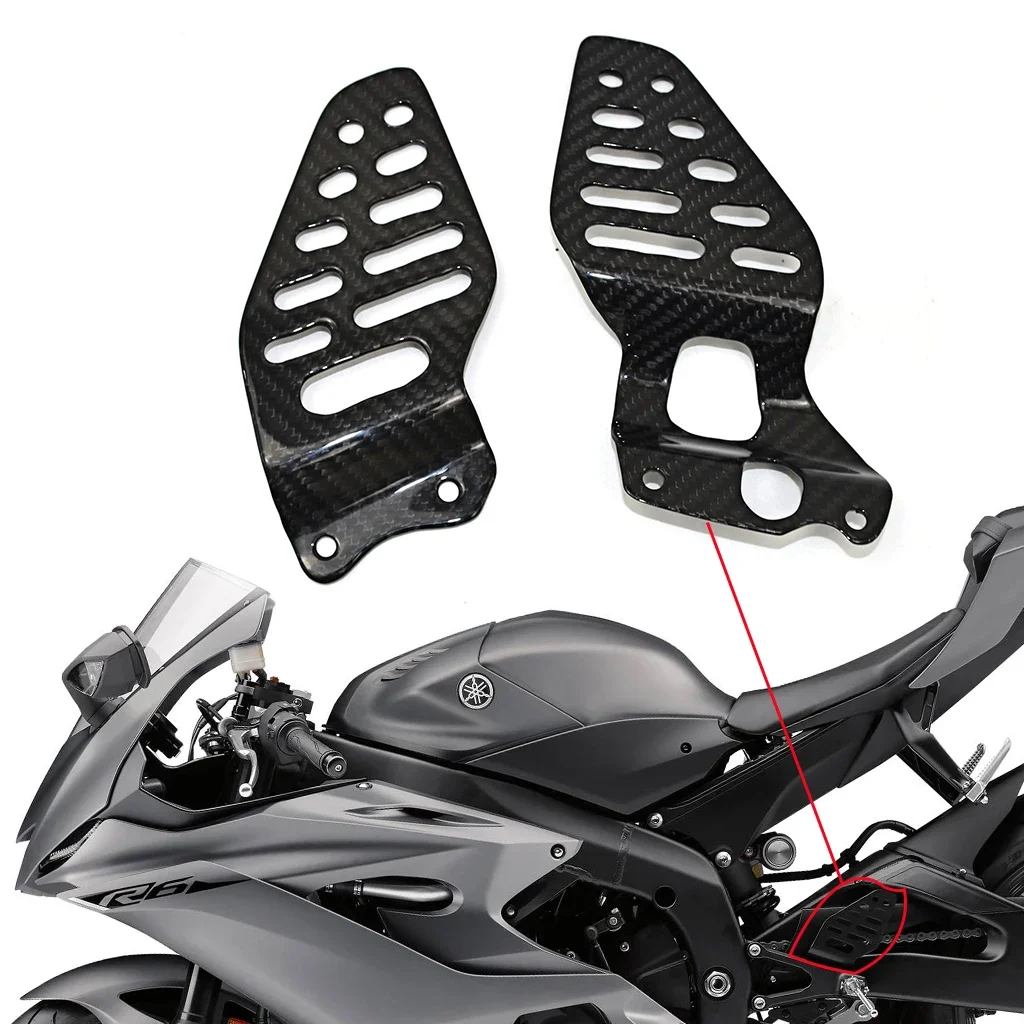 

For YAMAHA R6 2017 2018 2019 2020 2021 2022 Real 100% Carbon Fiber Motorcycle Accessories Heel Guards Footrest Protectors Shield