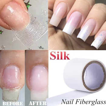 3*100 cm Fibra di vetro Non tessuto Seta Estensione delle unghie Forma di seta Wrap Manicure Costruzione Gel UV Punte acriliche francesi Unghie Strumento di arte